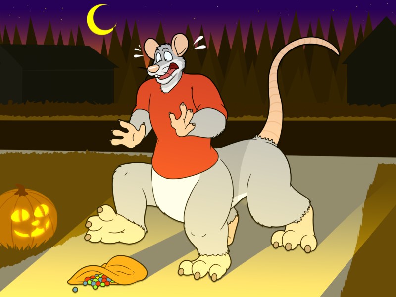 forced forced_transformation holidays male solo surprise transformation kitsunekit halloween tyvulpine mammal mammal_taur mouse mouse_taur murid murid_taur murine rodent rodent_taur taur 4:3