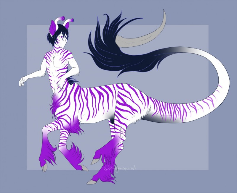 blade cloven_hooves eyestalks featureless_chest fetlocks fur heterochromia hooves looking_back male markings mouthless nude on_hind_legs purple_markings running solo stripes tail tuft shinigamisquirrel animorphs kamuri alien andalite equid equid_taur equine equine_taur hybrid mammal mammal_taur taur zebra artist_name digital_drawing_(artwork) digital_media_(artwork) flat_colors