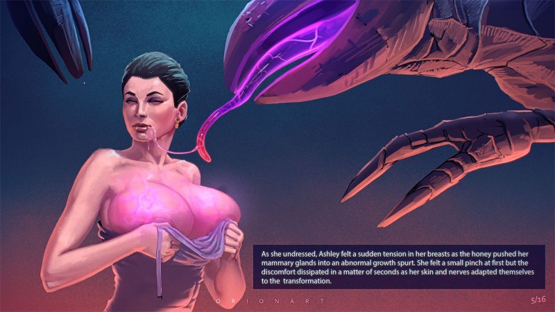 areola big_breasts breast_expansion breasts clothed clothing duo expansion female female/female growth huge_breasts human_focus interspecies neon not_furry_focus simple_background teratophilia text text_box tongue tongue_out undressing vein veiny_breasts orionart bioware electronic_arts mass_effect ashley_williams alien human mammal rachni rachni_queen 16:9 digital_media_(artwork) english_text hi_res widescreen