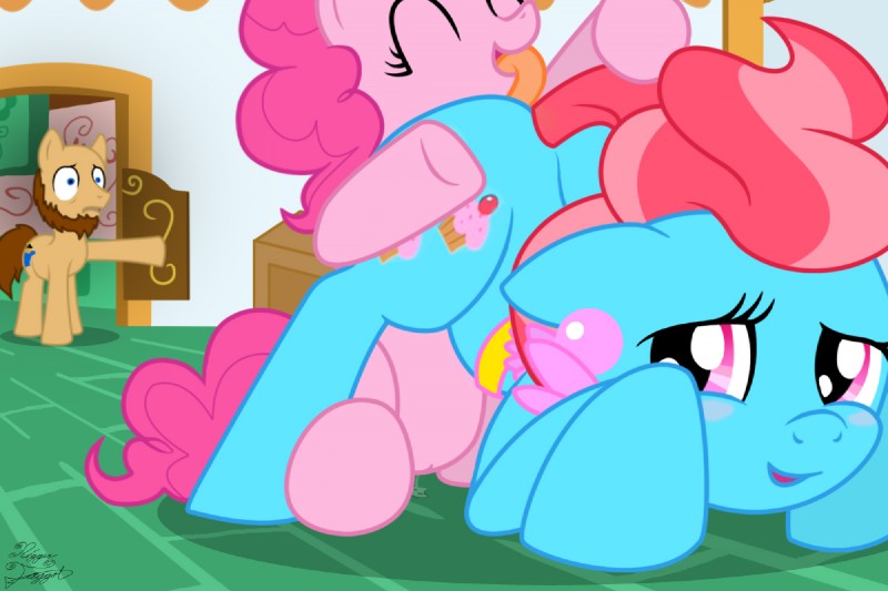 mrs. cake and pinkie pie (friendship is magic and etc) created by facelessjr