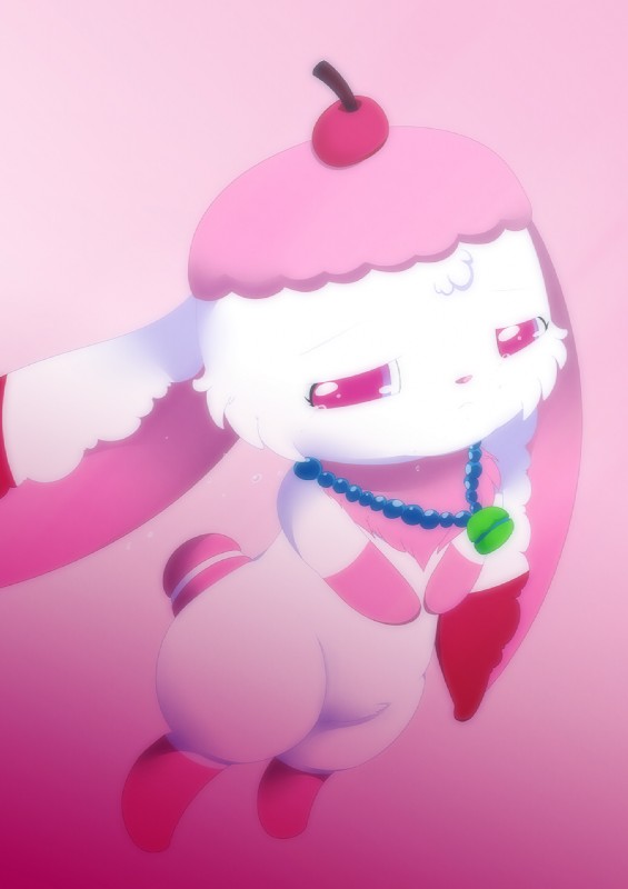 anthro bodily_fluids cherry crying female food fruit fur jewelry necklace nude pink_background pink_body pink_eyes pink_fur plant semi-anthro simple_background solo tail tears white_body white_fur mrsorange jewelpet sanrio sega sega_fave sweetspet macaronia domestic_rabbit holland_lop lagomorph leporid lop_rabbit mammal oryctolagus rabbit hi_res