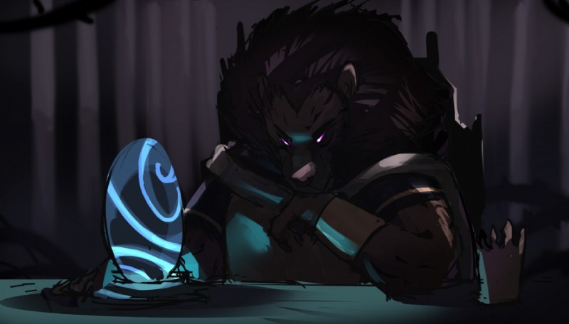 anthro biped brown_hair clothed clothing crown glowing glowing_eyes hair headgear male purple_eyes sitting solo purpleground02 armello league_of_geeks the_king_(armello) felid lion mammal pantherine 2017