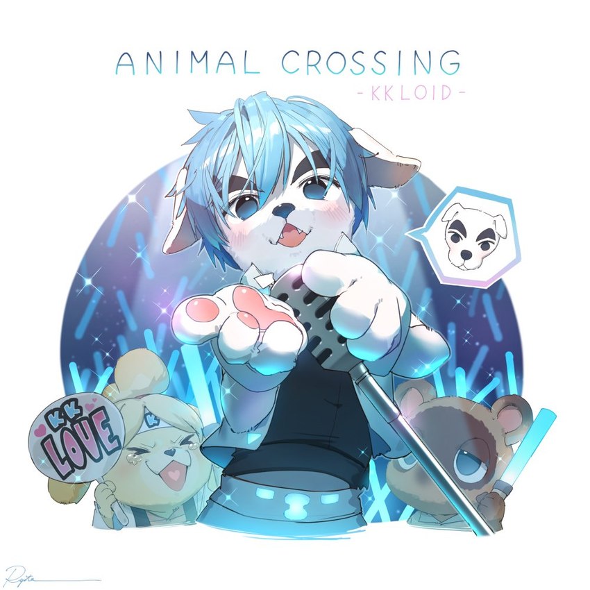 isabelle, k.k. slider, kaito, and tom nook (animal crossing and etc) created by ry o ta