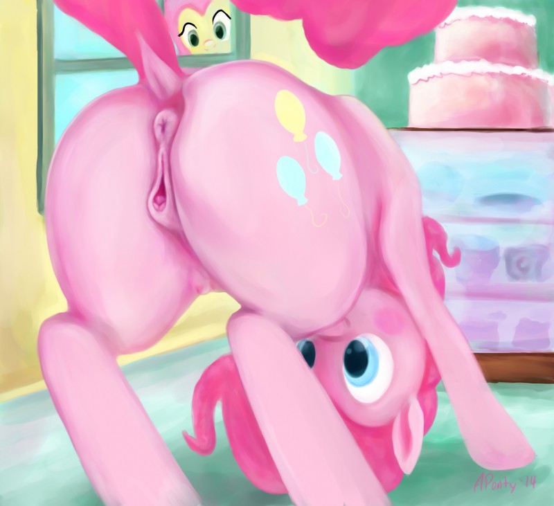 fluttershy and pinkie pie (friendship is magic and etc) created by aponty