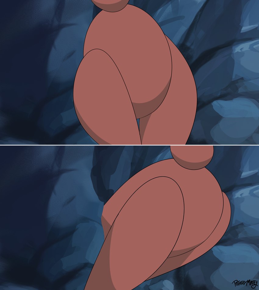 brown_body brown_fur cave featureless_crotch female fur rear_view rock solo stuck through_wall potateymatey nintendo pokemon generation_4_pokemon lagomorph lopunny mammal pokemon_(species) absurd_res hi_res sequence tagme