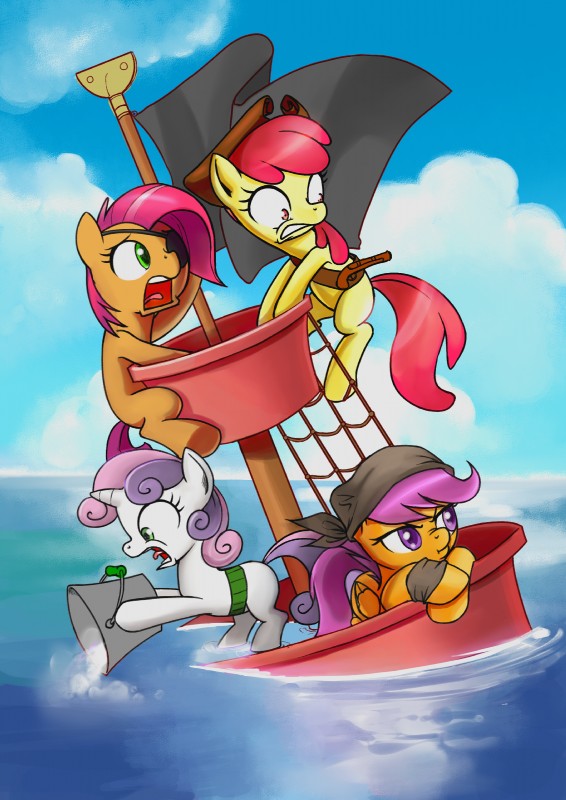 apple bloom, babs seed, scootaloo, and sweetie belle (friendship is magic and etc) created by gashiboka