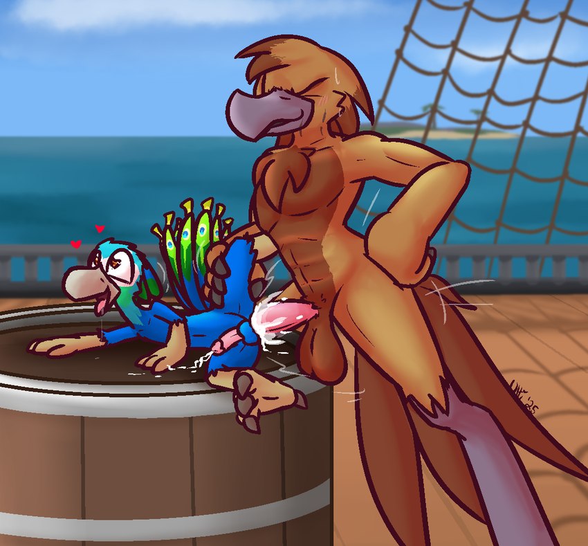 4_fingers abs adult_on_young age_difference anal anal_orgasm anal_penetration anthro anthro_on_anthro anthro_penetrated anthro_penetrating anthro_penetrating_anthro balls barrel big_balls big_penis blue_balls blue_body blue_feathers bodily_fluids bouncing_balls brown_body brown_feathers claws cum cum_from_ass cum_in_ass cum_inside cum_on_hand cum_on_penis cum_splatter cum_string drooling duo ejaculation erection eyes_closed feathers feet finger_claws fingers fluffy fluffy_chest genital_fluids genitals glans green_body green_feathers hand_on_hip hands-free heart_eyes heart_symbol humanoid_genitalia humanoid_penis island larger_anthro larger_male leg_glider_position looking_up male male/male male_penetrated male_penetrating male_penetrating_male muscular muscular_anthro muscular_male older_anthro older_male orange_body orange_eyes orange_feathers orgasm penetration penis pink_glans pink_penis raised_leg saliva sea sex ship size_difference smaller_anthro smaller_male smaller_penetrated sweat tail tail_feathers talons toe_claws toes tongue tongue_out vehicle water watercraft young young_anthro young_male younger_anthro younger_male younger_penetrated ultilix windborn lush rugyam_(windborn) avian bird galliform peafowl phasianid 2025