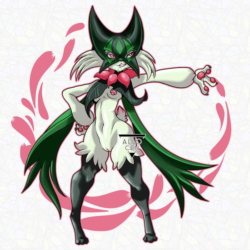 anthro breast_curtains breasts female fingers flower_nipples genitals green_body looking_away navel pawpads paws pink_pawpads purple_eyes pussy simple_background small_breasts solo white_background raven_allocen nintendo pokemon felid feline generation_9_pokemon mammal meowscarada pokemon_(species) 1:1 2022 digital_media_(artwork) hi_res