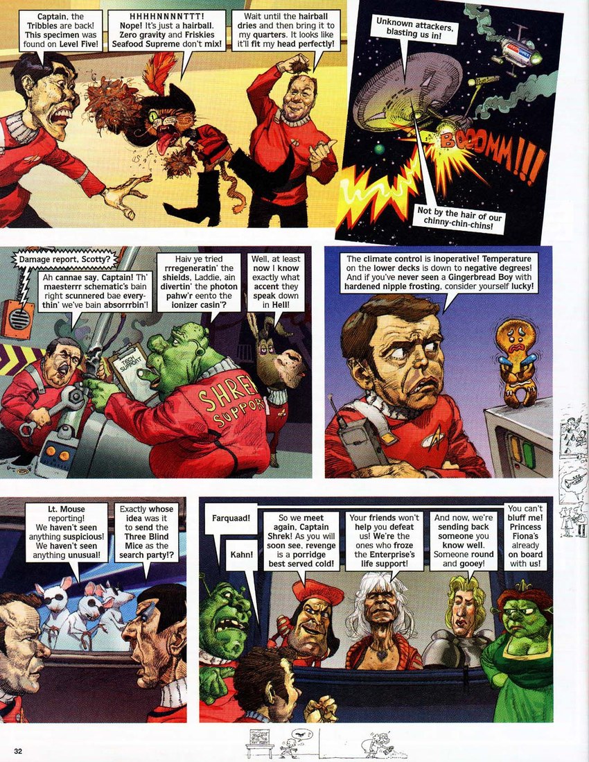 clothing cookie female food gingerbread_cookie group humanoid_pointy_ears male parody pointy_ears starfleet_uniform text tongue tongue_out true uniform dreamworks mad_(magazine) mad_(series) puss_in_boots_(franchise) shrek_(series) star_trek star_trek_ii:_the_wrath_of_khan star_trek_movies donkey_(shrek) gingerbread_man_(shrek) hikaru_sulu james_t._kirk khan_noonien_singh lord_farquaad montgomery_scott pavel_chekov prince_charming_(shrek) princess_fiona puss_in_boots_(dreamworks) shrek_(character) spock uss_enterprise alien alien_humanoid animate_inanimate domestic_cat felid feline felis human humanoid mammal mouse murid murine ogre rodent vulcan crossover english_text hi_res