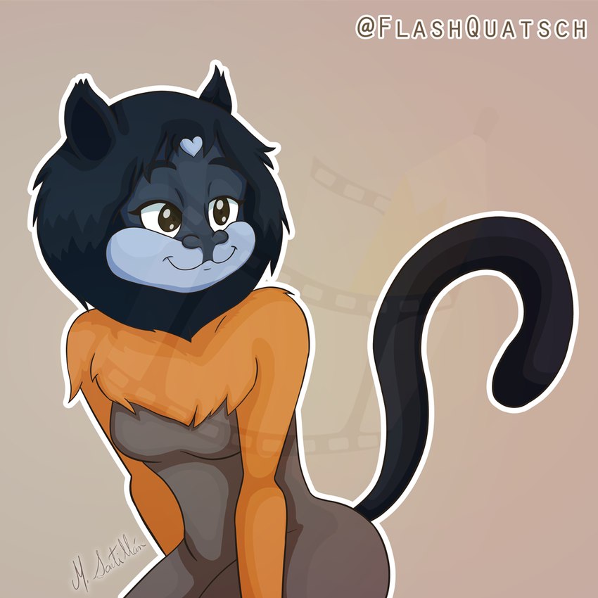 anthro breasts brown_eyes eyebrows featureless_breasts female fur multicolored_body multicolored_fur solo tail flashquatsch monqui_(flashquatsch) callitrichid haplorhine mammal monkey new_world_monkey primate tamarin 1:1