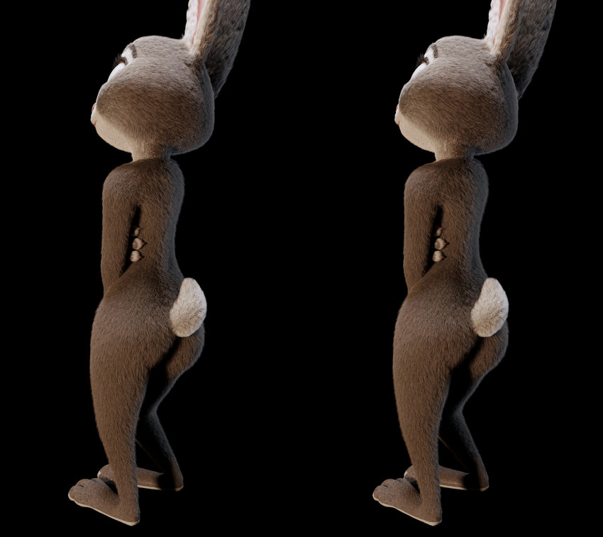 anthro butt female fur nude rear_view solo chickenass disney zootopia judy_hopps lagomorph leporid mammal rabbit 3d_(artwork) absurd_res digital_media_(artwork) hi_res side_by_side_stereogram stereogram wall_eye_stereogram