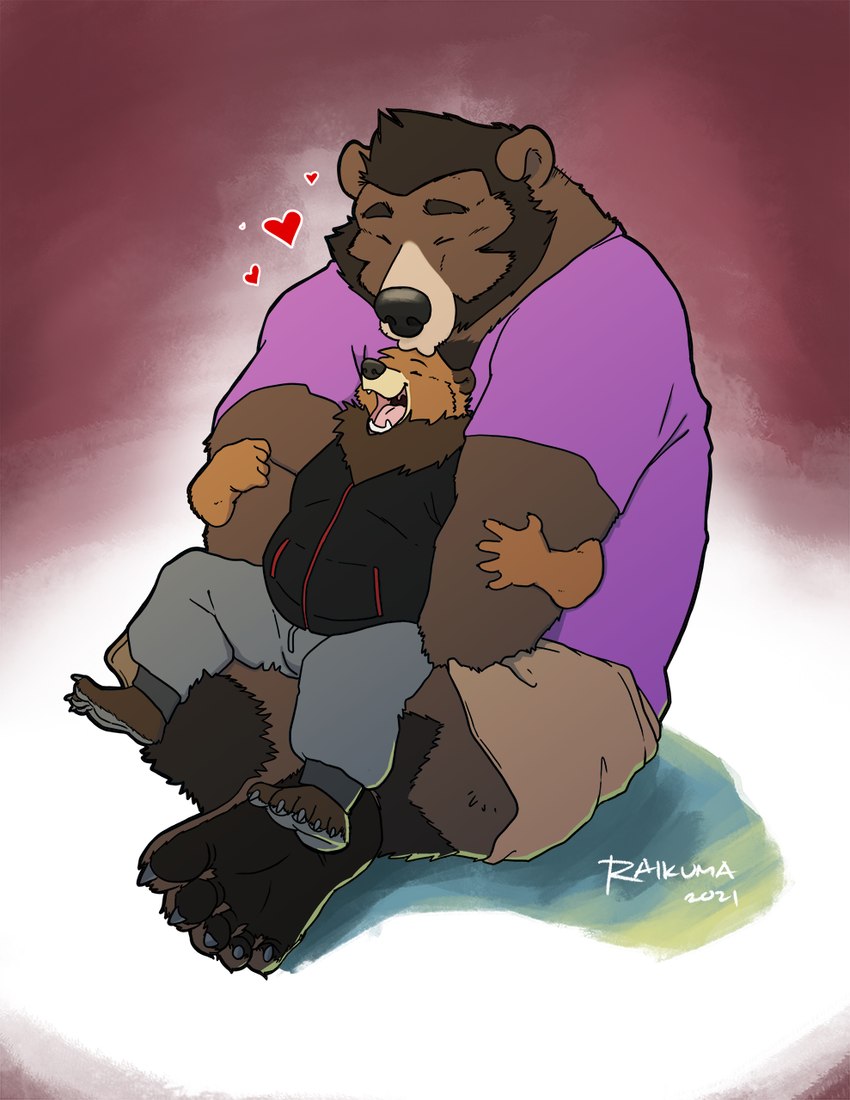 age_difference anthro beard duo facial_hair family heart_symbol hug kissing larger_male love male male/male size_difference smaller_male lukas_artair raikuma garoh raibear ailurid bear brown_bear grizzly_bear hybrid kodiak_bear mammal red_panda ursine hi_res father_(lore) father_and_child_(lore) father_and_son_(lore) parent_(lore) parent_and_child_(lore) parent_and_son_(lore) son_(lore)