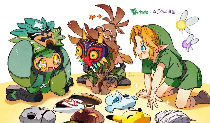 navi, skull kid, tael, tatl, and young link (the legend of zelda and etc) created by 1110yu ku si