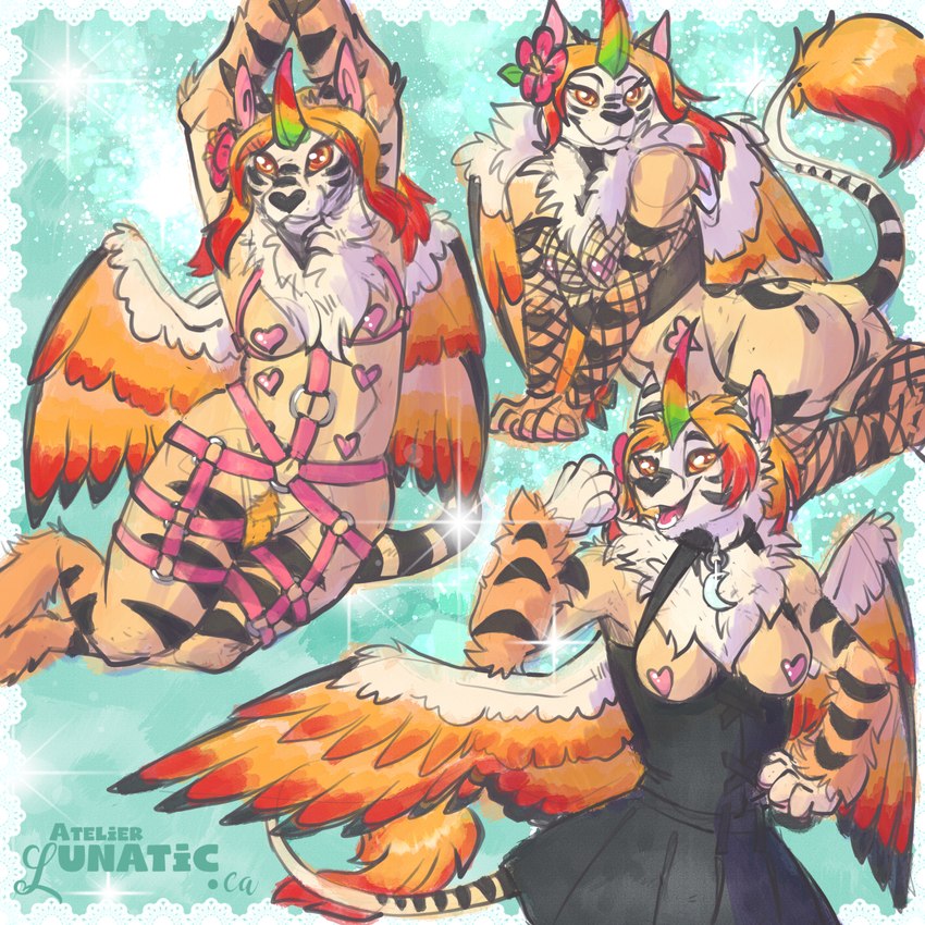 anthro breasts clothed clothing female harness lingerie nude sketchy solo atelierlunatic pupcake tikka_(character) felid mammal pantherine tiger peach_(disambiguation) 1:1 digital_media_(artwork) digital_painting_(artwork) hi_res sketch