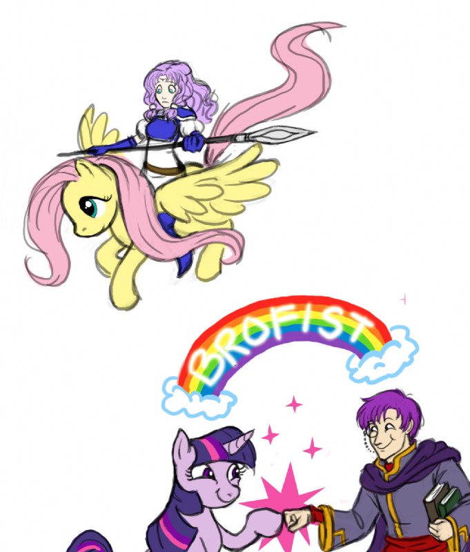fluttershy and twilight sparkle (friendship is magic and etc) created by unknown artist
