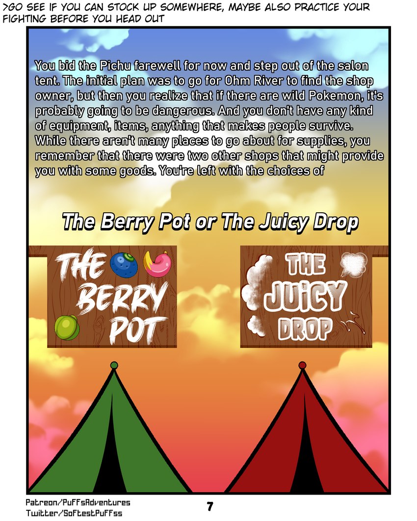 berry cloud food fruit lum_berry mago_berry oran_berry plant pokemon_berry sign sky sunset tent tents text zero_pictured softestpuffss nintendo pokemon pokemon_mystery_dungeon rodent_powered_(softestpuffss) spike_chunsoft 4:5 absurd_res comic english_text hi_res