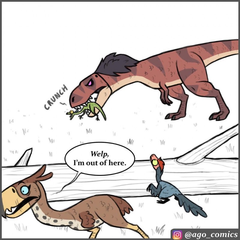 dialogue feral group hunting outside plant size_difference text tree pet_foolery instagram roxy_the_t-rex terrorbird_(pet_foolery) twig_the_velociraptor avian bird cariamiform dinosaur dromaeosaurid prehistoric_species reptile scalie terror_bird theropod tyrannosaurid tyrannosauroid tyrannosaurus tyrannosaurus_rex velociraptor 1:1 digital_media_(artwork) english_text