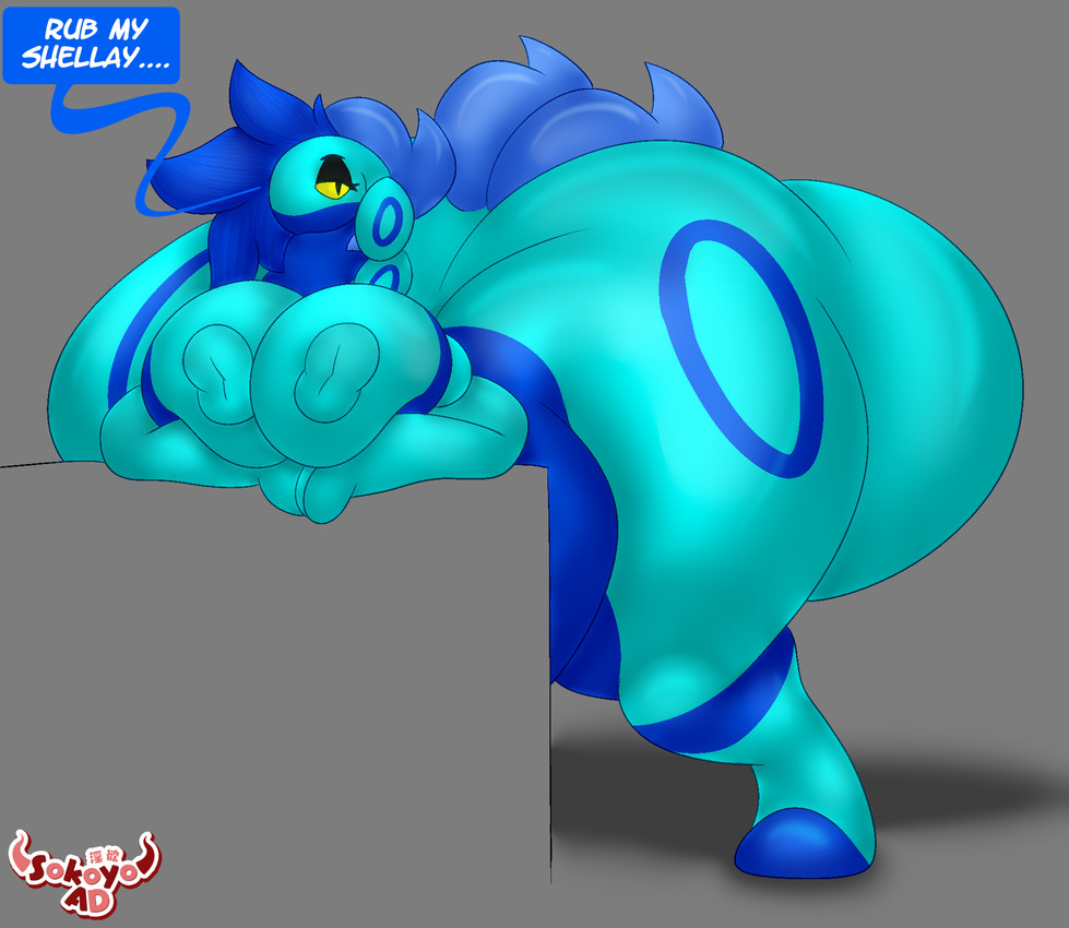 anthro areola big_areola big_breasts big_butt breast_squish breasts butt butt_focus eyeshadow female hair horn huge_butt hyper hyper_butt leaning leaning_forward leaning_on_wall looking_back makeup nipples raised_tail solo speech_bubble squish standing tail text yellow_sclera sokoyo_owo nintendo pokemon starry_(sokoyo_owo) arthropod generation_5_pokemon horned_humanoid humanoid pokemon_(species) scolipede hi_res