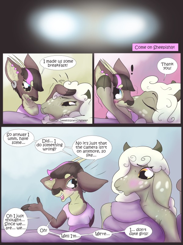 anthro big_breasts breasts female fur hair horn open_mouth piercing short skinny slightly_chubby text eeekay fugue_(eeekay) lethe_(eeekay) bovid caprine deer domestic_sheep mammal new_world_deer pudu sheep 2016 3:4 comic digital_media_(artwork) english_text hi_res