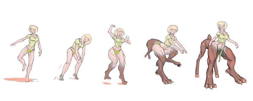 basic_sequence blonde_hair breasts clothed clothing female five_frame_image five_frame_sequence fur hair hooves human_to_taur human_torso linear_sequence mid_transformation multi_frame_sequence nude open_mouth short_hair simple_background solo species_transformation surprise torn_clothing transformation transformation_sequence underwear uglyshadow mythology canid canid_demon canid_taur canine canine_taur canis demon dog_taur domestic_dog hellhound human humanoid mammal mammal_taur mythological_canine mythological_creature taur 2019 sequence