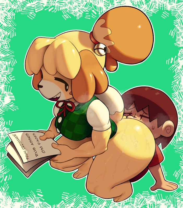 isabelle and villager (animal crossing and etc) created by lilmoonie