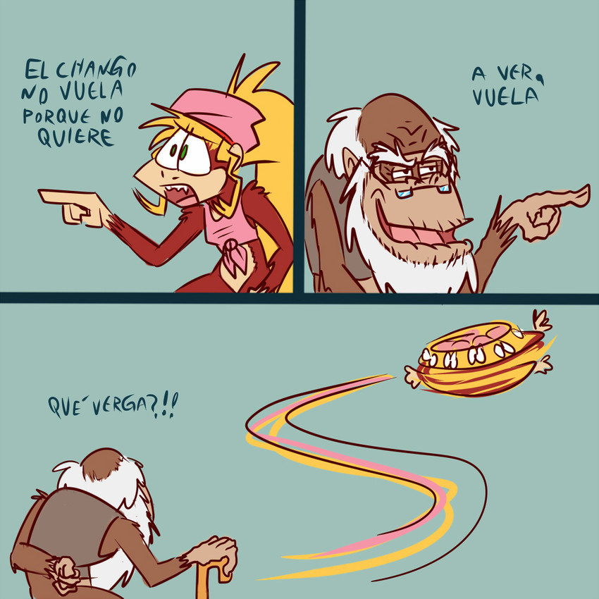 dialogue duo female male text shesamonkey donkey_kong_(series) nintendo cranky_kong dixie_kong ape barbary_macaque gorilla haplorhine kong mammal monkey primate 1:1 meme spanish_text translated