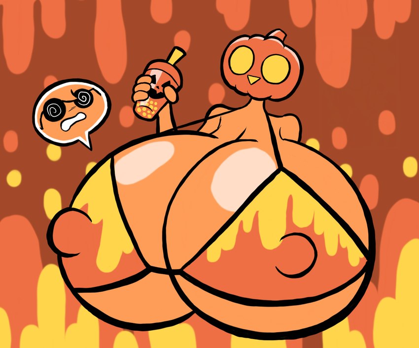 abstract_background after_transformation anthro beverage big_breasts body_part_swap bra breast_absorption breast_transformation breasts bubble_tea clothing confusion detachable detachable_head female food for_a_head fruit head_swap head_swapping holidays huge_breasts hyper hyper_breasts implied_transformation jack-o'-lantern merge_tf merging orange_background orange_body orange_clothing orange_topwear plant pumpkin pumpkin_head simple_background solo topwear underwear yellow_eyes orangedo69 european_mythology halloween irish_mythology mythology bor_(orangedo69) dullahan object_head digital_drawing_(artwork) digital_media_(artwork) male_(lore)