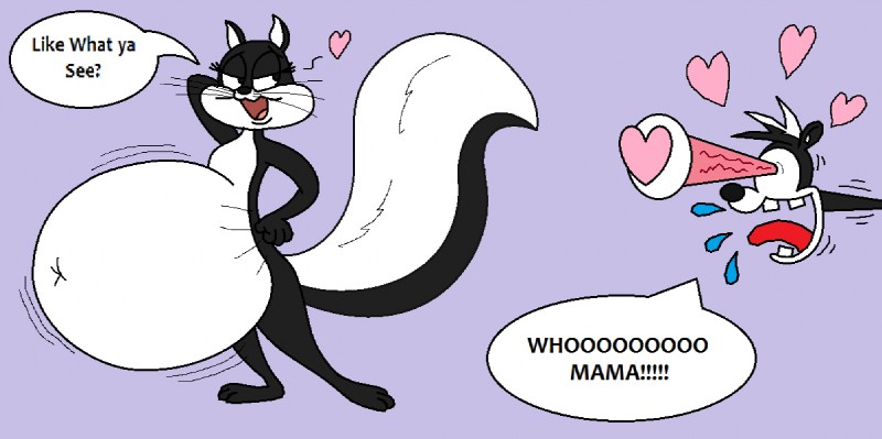 penelope pussycat and pepe le pew (warner brothers and etc) created by bond750