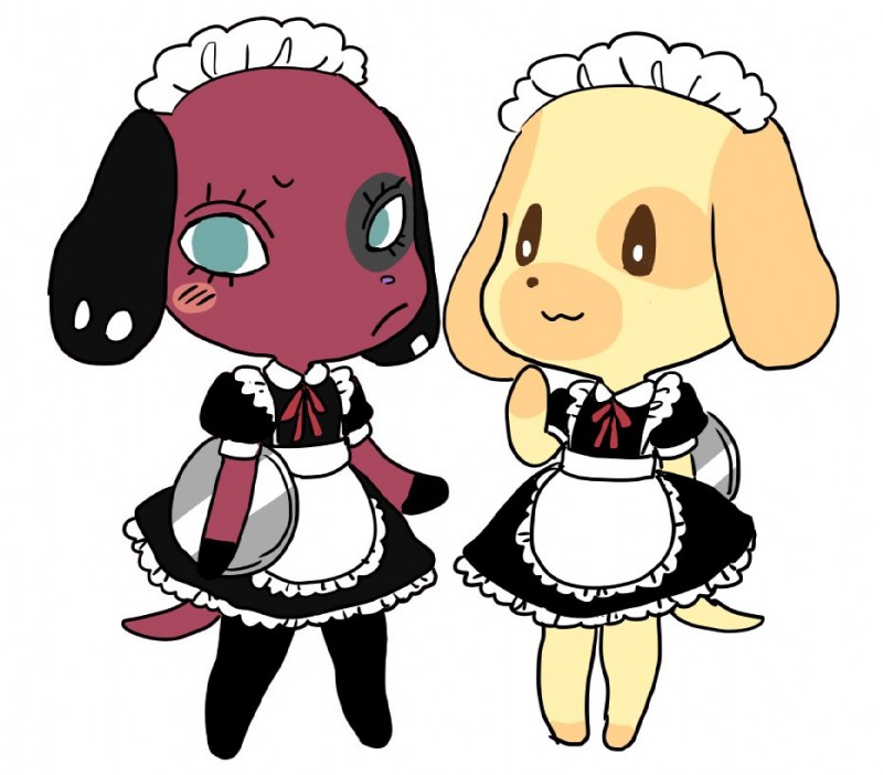 cherry and goldie (animal crossing and etc) created by ikutasemi