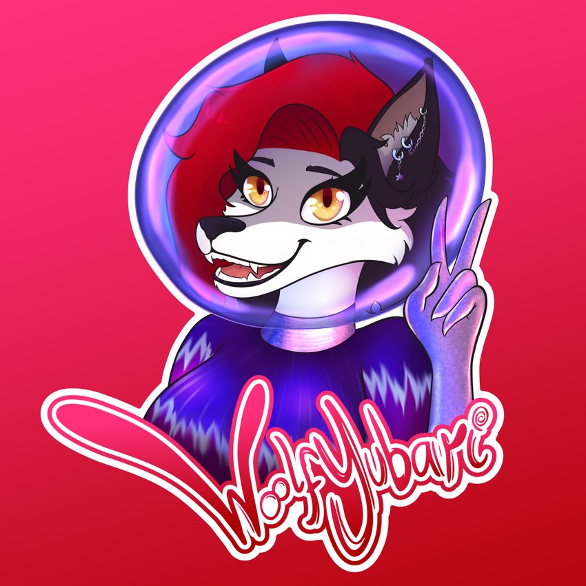 anthro astronaut badge clothing cosplay female solo spacesuit suit woolfyubari_(artist) illumination_entertainment sing_(movie) porsha_crystal woolfyubari_(character) canid canine canis mammal wolf 1:1 trans_(lore) trans_woman_(lore)