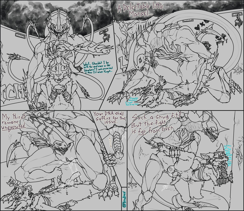 anal anal_orgasm anal_penetration animal_genitalia animal_penis anthro arena bodily_fluids canine_genitalia canine_penis cowgirl_position cum cum_in_ass cum_in_vagina cum_inside dialogue dominant dominant_female duo ejaculation female forced from_behind_position from_front_position fucked_silly genital_fluids genitals graffiti gynomorph hands-free intersex knot larger_penetrated male male/female on_bottom on_top onomatopoeia orgasm penetration penis rape ribbed_penis sex size_difference smaller_penetrated sound_effects teratophilia text vaginal vaginal_penis pterotired love_death_+_robots netflix khanivore bat canid canine hybrid mammal monster absurd_res comic english_text hi_res signature