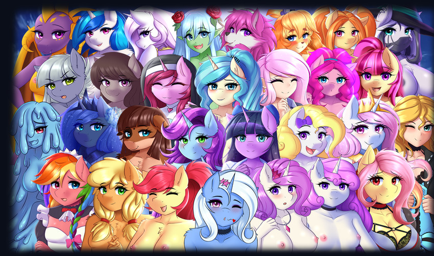 isabelle, twilight sparkle, limestone pie, princess luna, sweetie belle, and etc (my little pony 'n friends and etc) created by twistedscarlett60