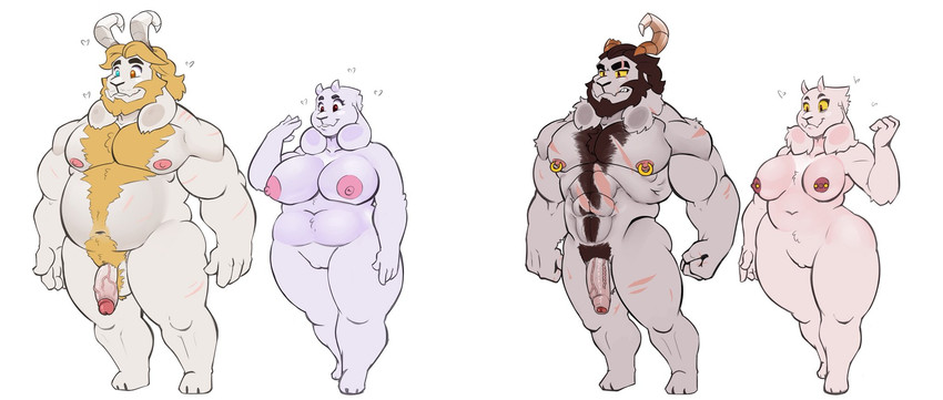 asgore dreemurr and toriel (undertale (series) and etc) created by buttdawg
