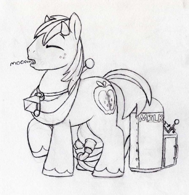 ambiguous_gender bodily_fluids breast_milking cowbell horn lactating machine milking_machine solo teats transformation udders wrong_udders petrock friendship_is_magic hasbro my_little_pony big_macintosh_(mlp) bovid bovine cattle earth_pony equid equine horse mammal pony