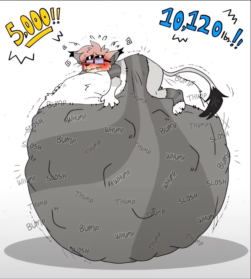 anthro belly belly_inflation big_belly blush chest_tuft clothing dizzy eyewear fur glasses grey_body grey_fur grey_hair hair huge_belly hyper hyper_belly inflation leggings legwear male multicolored_body onomatopoeia organs prey_count rumbling_stomach sitting solo sound_effects star stitch_(sewing) stomach text tuft tufted_ears two_tone_body vore white_body white_fur tummyacid domestic_cat felid feline felis fish mammal marine digital_media_(artwork) english_text hi_res