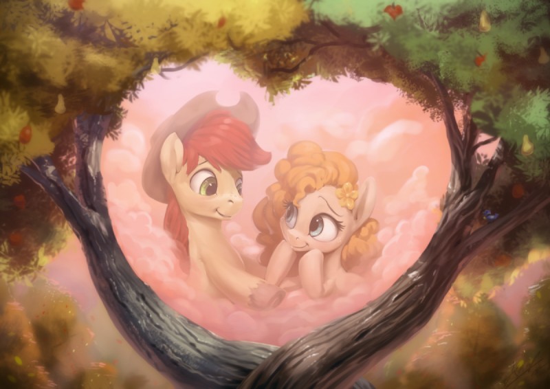 bright mac and pear butter (friendship is magic and etc) drawn by assasinmonkey