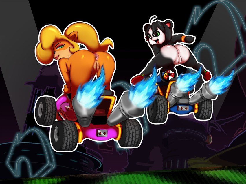 butt female fire genitals kart looking_at_viewer midair nude pussy racing smile spread_legs spreading vehicle oddrich scrabble007 third-party_edit activision crash_bandicoot_(series) crash_team_racing_(series) coco_bandicoot yaya_panda bandicoot bear mammal marsupial 2024 4:3 colored hi_res