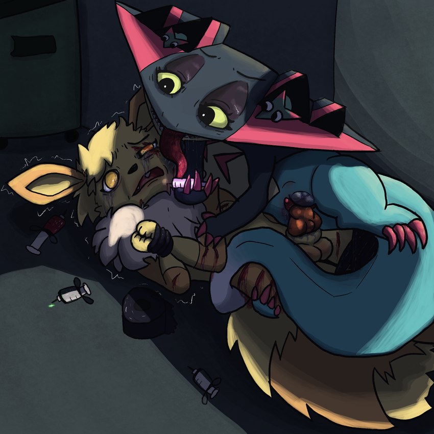 aircraft airplane alley anthro assault bdsm blood bodily_fluids bondage bound claws crying cuddling cutting dominant dominant_female drugged drugging female forced genitals jet knot male male/female obsessed pain penetration penis pussy rape restrained sex stalker struggling substance_intoxication syringe tape tears torture vehicle wounded poofythedragon nintendo pokemon canid canine canis domestic_dog dragapult dreepy eevee generation_1_pokemon generation_8_pokemon lizard mammal pokemon_(species) reptile scalie absurd_res hi_res story