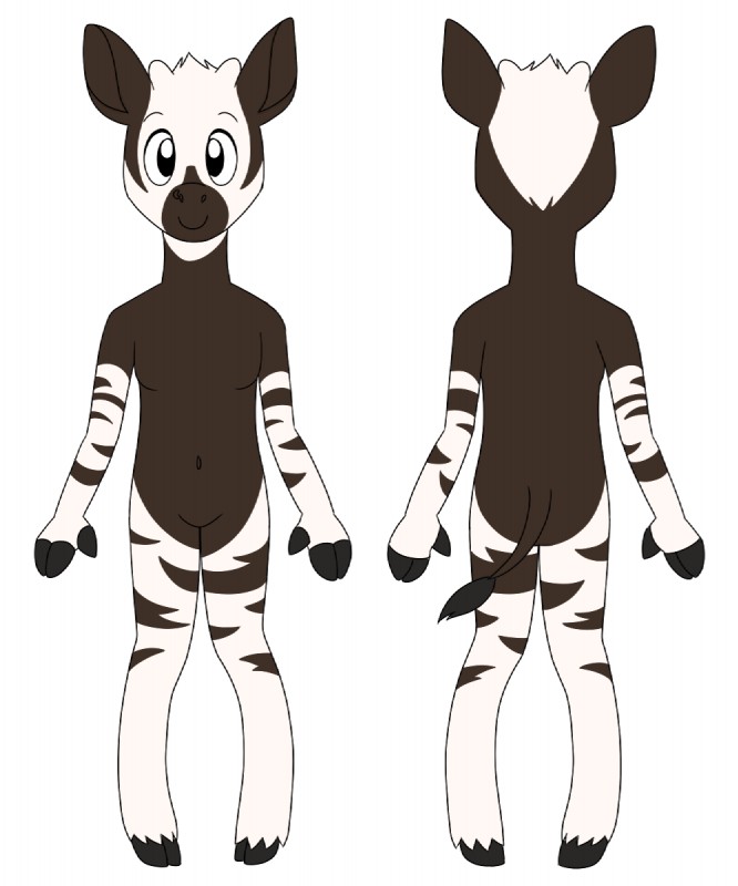 ambiguous_gender facial_piercing hooves horn nose_piercing ossicone piercing solo stripes chocolatechippi giraffid mammal okapi 5:6 hi_res