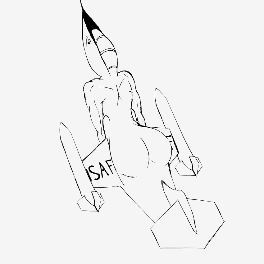 aircraft anthro big_butt bottom_heavy butt f104 female fuel_tank high-angle_view intake legless machine muscular muscular_anthro solo vehicle wings heelipmo united_states_air_force living_aircraft living_machine living_vehicle 1:1 absurd_res digital_drawing_(artwork) digital_media_(artwork) hi_res monochrome