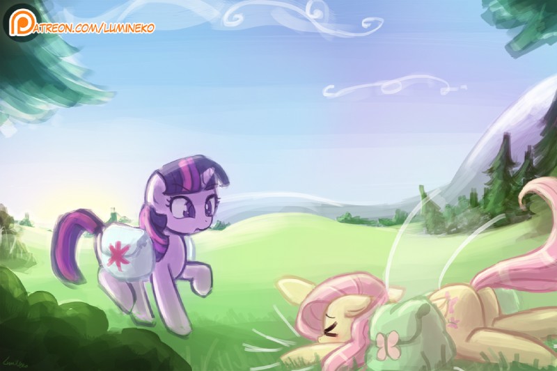 fluttershy and twilight sparkle (friendship is magic and etc) created by lumineko