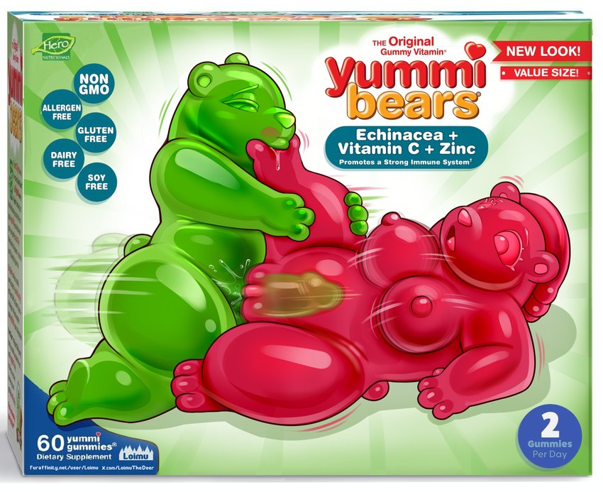 anthro big_breasts big_butt breasts butt candy dessert duo feet female female_penetrated food foot_fetish foot_in_mouth foot_play foot_suck genitals glans green_body gummy_(food) gummy_bear_(food) humanoid_genitalia humanoid_penis male male/female male_penetrating male_penetrating_female nipples penetration penile penile_penetration penis penis_in_pussy pussy red_body sex sucking text thick_thighs vaginal vaginal_penetration loimu bear food_creature gummy_creature living_candy mammal 2024 absurd_res english_text hi_res url
