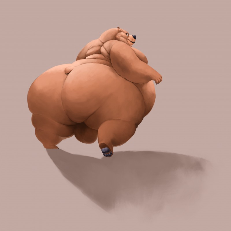 anthro balls belly big_balls big_belly big_butt black_lips black_nose black_pawpads brown_body brown_fur butt chubby_cheeks fur genitals grey_background huge_butt huge_thighs lips looking_at_viewer looking_back male moobs obese obese_anthro obese_male overweight overweight_anthro overweight_male pawpads short_tail simple_background solo standing tail thick_thighs heftyotter puppypaws bear mammal 1:1 2019 absurd_res digital_drawing_(artwork) digital_media_(artwork) full-length_portrait hi_res portrait