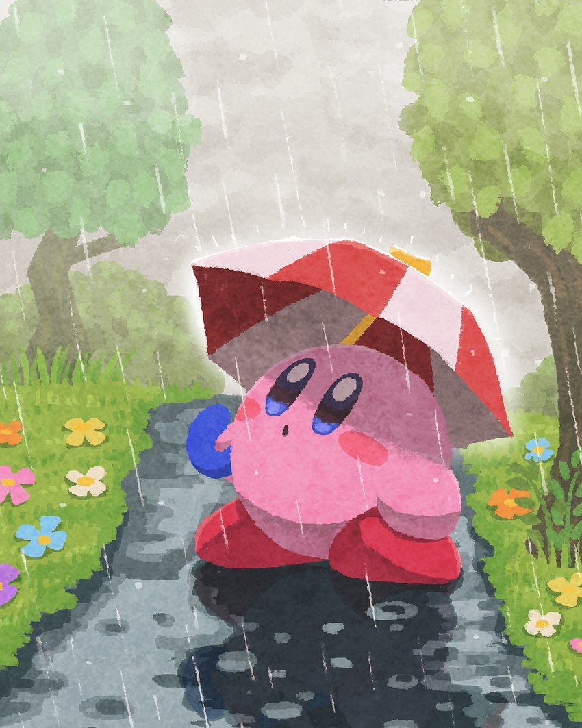 kirby and parasol kirby (kirby (series) and etc) created by ara love kirby