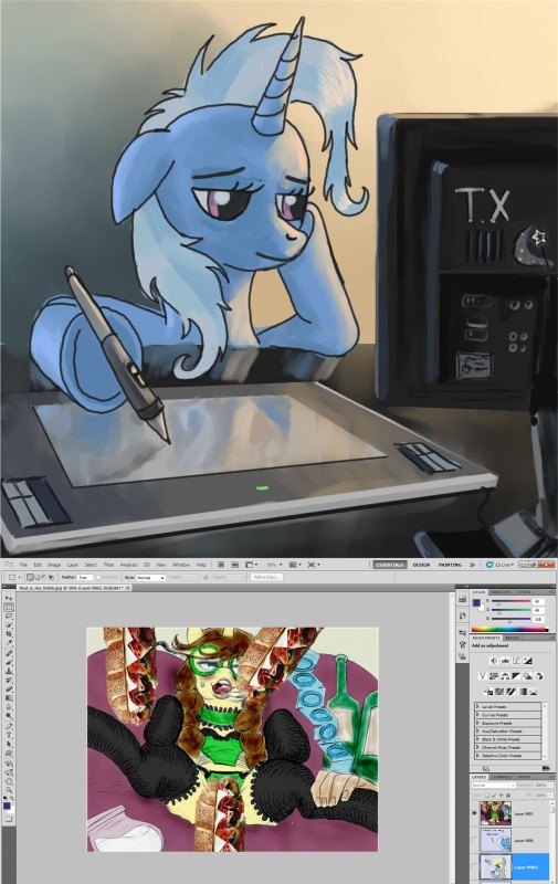 derpy hooves and trixie (friendship is magic and etc) created by third-party edit and unknown artist