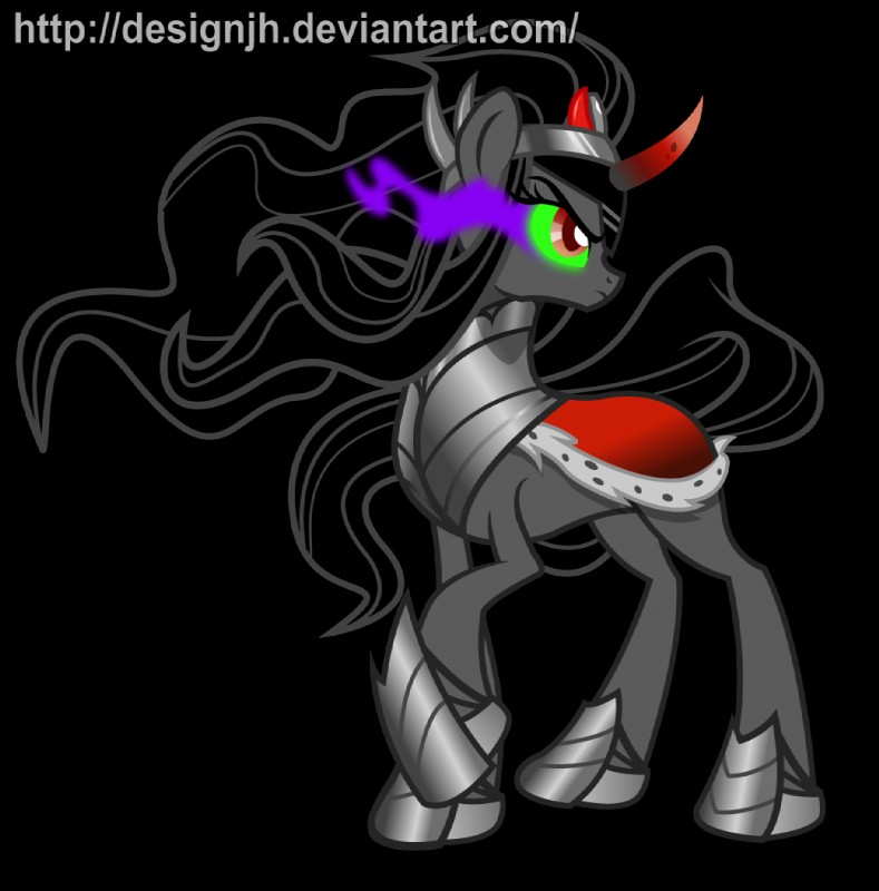 black_hair crossgender female feral glowing glowing_eyes green_sclera hair horn mtf_crossgender quadruped red_eyes shadow simple_background smoking_eyes solo tail transparent_background designjh friendship_is_magic hasbro my_little_pony mythology king_sombra_(mlp) equid equine mammal mythological_creature mythological_equine unicorn alpha_channel