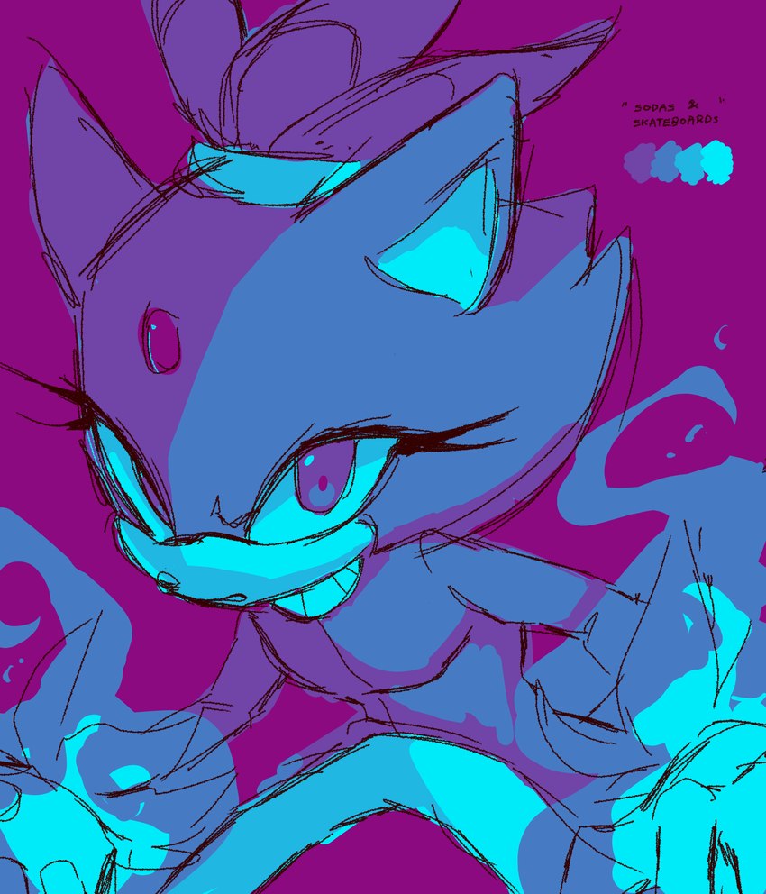 anthro clothing dress eyelashes female fingers fire forehead_gem gem hair looking_at_viewer ponytail purple_background simple_background solo lilacoraa sega sonic_the_hedgehog_(series) blaze_the_cat domestic_cat felid feline felis mammal hi_res sketch