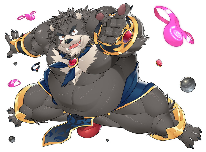 anthro belly black_body black_fur black_nose bulge clothing fur humanoid_hands kemono male musclegut muscular overweight overweight_anthro overweight_male solo underwear kira_nerisu bill10802 bear mammal 2021 hi_res