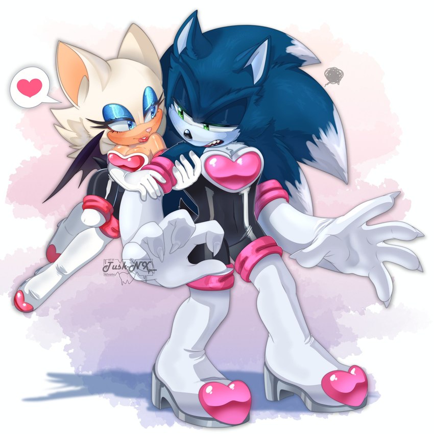 anthro blush boots clothed clothing cosplay costume crossdressing duo female flirting footwear gloves handwear high_heeled_boots high_heels legwear makeup male male/female shoes skinsuit thigh_boots thigh_highs tight_clothing wings tusk_nx sega sonic_the_hedgehog_(series) sonic_unleashed rouge_the_bat sonic_the_hedgehog sonic_the_werehog bat eulipotyphlan hedgehog mammal werecreature wereeulipotyphlan werehog 1:1 hi_res