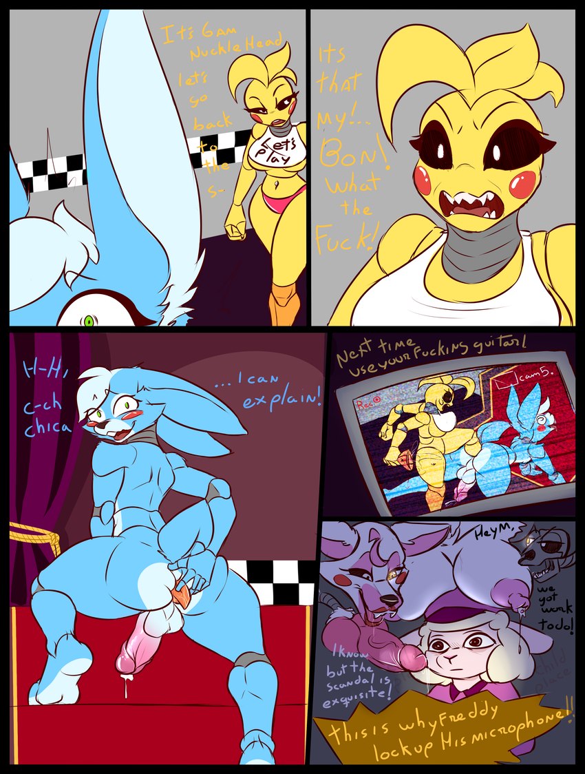 ahegao anal anal_fisting anal_fluids anal_juice_drip anal_juice_on_sex_toy anal_masturbation anal_penetration angry anthro anus areola bib big_areola big_breasts big_butt black_eyes blue_body bodily_fluids breast_milking breasts buckteeth butt canine_teeth clothing cum cum_drip cum_on_face cum_string cumshot dripping ejaculation endoskeleton erection eyelashes feet female female_penetrating female_penetrating_male fisting foot_fetish foot_in_ass foot_insertion footing genital_fluids genitals green_eyes group hair hand_on_floor heterochromia improvised_sex_toy intersex knot lactating lipstick long_ears long_hair looking_back looking_pleasured machine makeup male male/female male_penetrated masturbation milk milk_drip nude object_in_ass orgasm orgasm_face panties penetration penis pizzeria poking_penis precum presenting presenting_anus presenting_hindquarters raised_tail recording recording_sex recording_video red_cheeks saliva saliva_string scenario screaming serious serious_face sex sharp_teeth short_tail simple_background spiral_eyes spread_legs spreading static surprise surprised_expression tablet tail teeth tentacles text thick_thighs tongue tongue_out underwear uniform vein veiny_knot veiny_penis white_body yellow_body yellow_eyes twtr five_nights_at_freddy's five_nights_at_freddy's_2 scottgames jim_the_lamb mangle_(fnaf) toy_bonnie_(fnaf) toy_chica_(fnaf) animatronic avian bird bovid canid canine caprine chicken fox galliform gallus_(genus) humanoid lagomorph leporid mammal phasianid rabbit robot sheep absurd_res comic english_text hi_res